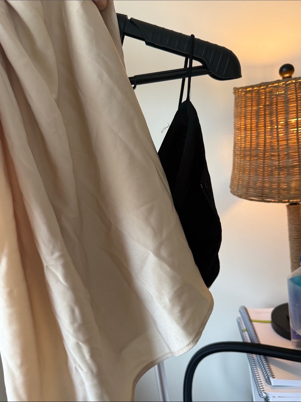 Showpo Two-Tone Satin Slip Dress in Black and Cream - Picture 5 of 6